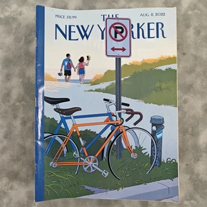 The New Yorker Magazine Aug 8 2022 Beach Bikes No Parking Cover - Picture 1 of 1