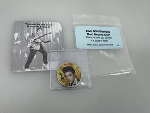 Pièce record or 80e anniversaire Elvis Presley - demi dollar colorisé neuve 2015 - Photo 1/3