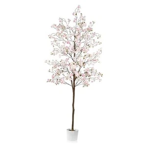 Cherry Blossom Tree 6FT, Artificial Pink Tree Indoor with White Planter, Faux - Picture 1 of 7