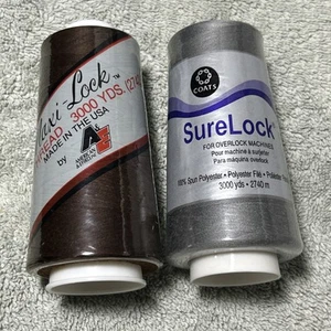 SureLock Max-lock THREAD Serger Overlock 2 Spools Poly 3000 yds Ea. Spool - Picture 1 of 1