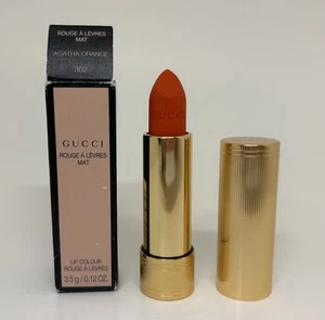 Gucci Rouge A Levres Mat Lipstick Lip Colour Agatha Orange 302 NEW W/BOX - Picture 1 of 3