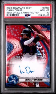 2024 Bowman'S Best Of 2024 Isaiah Drake Red Refractor AUTO PSA 10 # /5 - Bild 1 von 2