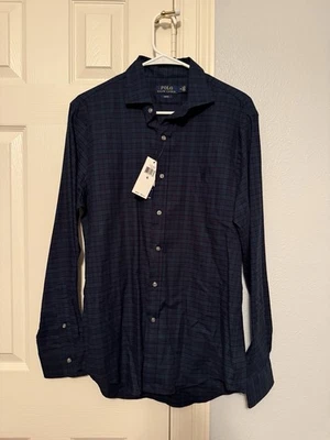 Camisa Polo Ralph Lauren Calce Ajustado Tartán Cuadros M Mediana Abotonada Para Hombre Nueva con Etiquetas Foto 1 de 4