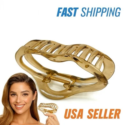 Large Beige Banana Hair Claw Clip Strong Hold for Women Girl Styling Accessories - Image 1 of 4