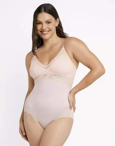 Maidenform Womens Lace Tame Your Tummy Bodysuit in Beige, Size Small - Picture 1 of 4