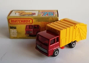 Matchbox Superfast N º 36 , Camión Basura Estupendo Mint / en Caja Estado - Imagen 1 de 9