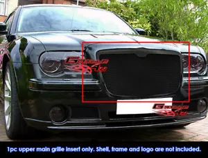 Fits Chrysler 300/300C Stainless Steel Black Mesh Grille Grill 05-10 - Foto 1 di 2
