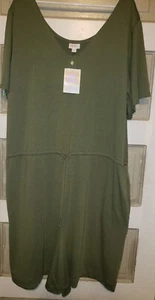 NEU Release mit Etikett Lularoe Xanthe Strampler 3XL einfarbig moosgrün Seitentaschen - Bild 1 von 6
