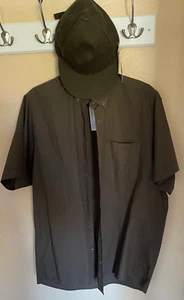 New Vimana Men Poplin Green Short Sleeve Shirt M - Picture 1 of 8