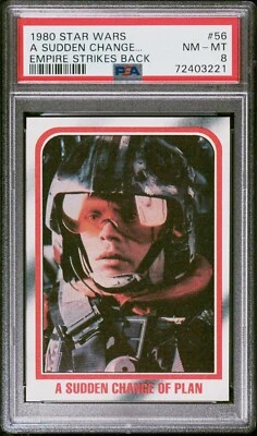 1980 Topps Star Wars #56 A Sudden Change of Plan LUKE Mark Hamill PSA 8 - Image 1 of 2