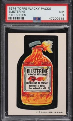 1974 Topps Wacky Packs 6th Series Blisterine PSA 7 - Image 1 of 2