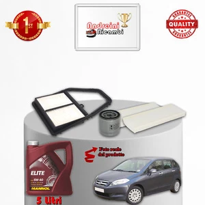 KIT TAGLIANDO 3 FILTRI + 5 LITRI 5W40 HONDA FR-V 1.7 92KW 125CV DAL 2005 -> - Imagen 1 de 1