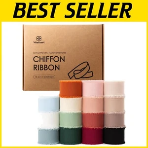 75Yd Mixed Color Chiffon Silk Ribbon Set - Perfect for Wedding & Celebrations - Picture 1 of 8