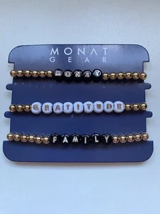 3 Pulseras Gear Meses Nuevo en Caja Gratitud Family Stretch Beaded - Imagen 1 de 4