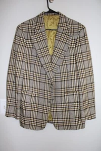 CHAQUETA DE TRAJE DE OCIO CLUBMAN A CUADROS VERDE Y MARRÓN DE COLECCIÓN talla 40R abrigo deportivo 38R - Imagen 1 de 4
