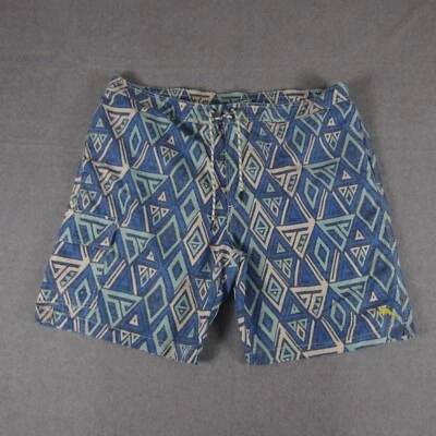 Tommy Bahama Board Shorts Hombres XXL Azul Geométrico Forrado Bolsillos Relajante Bañador Foto 1 de 4