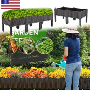 3/2Pcs Elevated Raised Garden Bed Patio Porch Planter Box Flower Vega Grow Stand - Picture 1 of 18