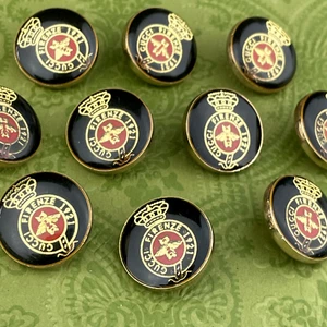 SET OF 10 GUCCI FIRENZE 1921 LOGO BUTTONS VINTAGE METAL ROUND 17MM - Picture 1 of 13
