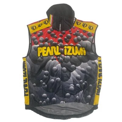 PEARL IZUMI Cycling Vest Sz. Small Mesh Back Bubble Letters Full Zip USA Made - Image 1 of 4