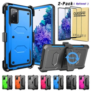 For Samsung Galaxy S20 FE 5G Case Shockproof Rugged Clip Cover w/ Tempered Glass - Picture 1 of 47