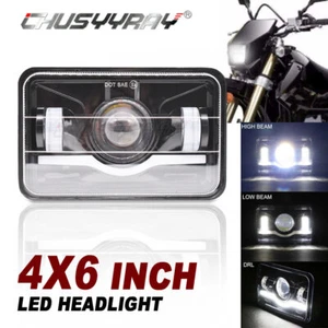 Black 4x6" LED Headlight H4651 Turn Signal For Motorcycle Honda XR250L XR650L US - Picture 1 of 10