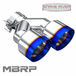 MBRP 2.5" In 4" Dual Outlet 9.5" Right Side Long Burnt End Exhaust Tip T5178BE - Picture 1 of 5