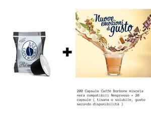 200 Cápsulas Café BORBONE Respresso Mezcla Negro Compatible Nespresso + 20 Caps - Imagen 1 de 11