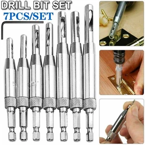 Self Centering Drill Bit Hinge Hardware Drill Bit Set Door Drawer Hole Drilling - Picture 1 of 14
