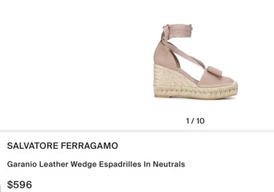 Sandalias de cuña de cuero Salvatore Ferragamo Geranio EXCELENTE ESTADO - 6,5 Foto 1 de 4
