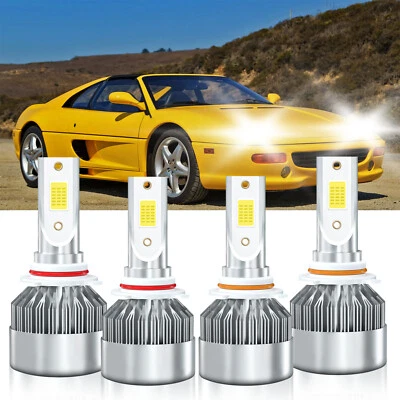 Para Ferrari F355 F1 1998-1998 4x Bombillas LED Luz Alta Baja 6000K 9005 9006 Foto 1 de 4