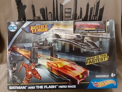 HOT WHEELS DC JUSTICE LEAGUE BATMAN AND THE FLASH HERO RACE MIB - Image 1 of 4