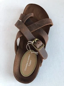 Neue Echtleder Sommer bequeme Hausschuhe - USA-8M - BRAUN - Bild 1 von 9