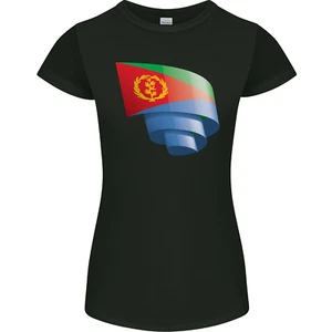 Damen-T-Shirt Curled Eritrea Flag Day Football Petite Cut - Bild 1 von 23