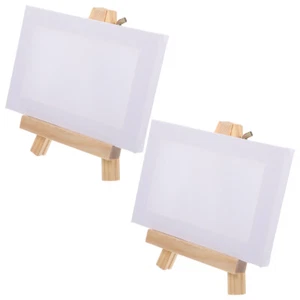 2 Sets Staffelei Kunststaffelei Aus Holz Mini-Leinwandrahmen Reisen - Bild 1 von 20