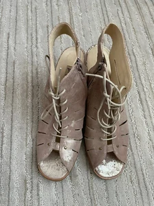 Sandalia con cordones PAUL GREEN Cosmo Peep Toe cuero metálico rubor talla 9M - Imagen 1 de 9