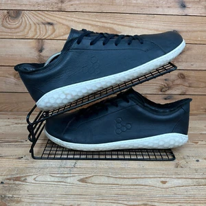 VivoBarefoot Trainers Mens UK 9 Geo Court 3 Black Soft Leather Minimal Grounding - Picture 1 of 13