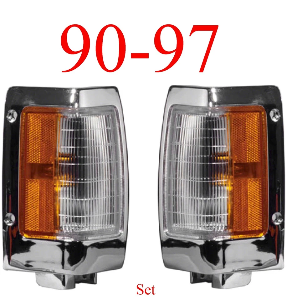 Juego de luces de estacionamiento cromadas para Nissan 90 97, carrocería dura, camioneta, par de repuesto D21 Foto 1 de 1