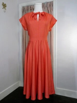 Vestido Vintage SEARS 70s Retro Rockabilly Columpio Rojo Lunares Mangas Gorra S/M Foto 1 de 4