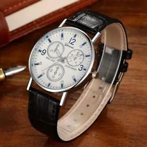 BRAND NEW! Fashion Men Casual retro numbers Quartz Leather Band Analog Watch - Picture 1 of 2