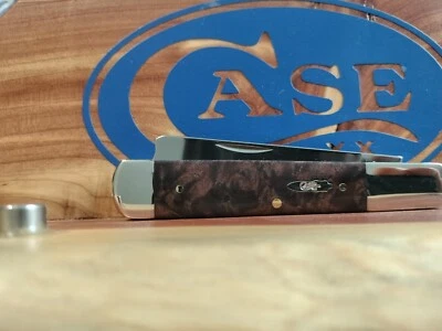 Case XX Razor Pocket Knife Tru-Sharp Steel Blades Brown Maple Burl Wood Handle - Image 1 of 4