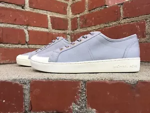 Michael Kors Harlen Gray & White w Silver Accents Fashion Sneaker Women Size 9 - Picture 1 of 12