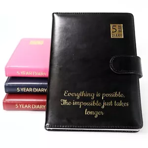 Personalisiertes maßgeschneidertes Premium 5 Jahre Tagebuch-Organizer | goldgeprägtes Geschenk - Bild 1 von 10