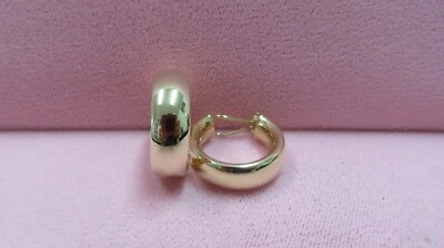 14k Pure Y. Gold None Pieced Omega Back Hoop Earrings   3.67 Grams (#60) - Image 1 of 4