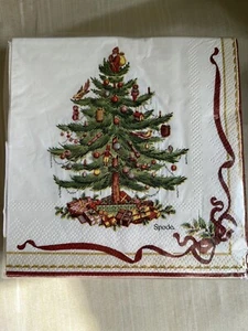 Servilletas para bebidas Spode árbol de Navidad cinta de papel y acebo - 40 unidades - Imagen 1 de 2