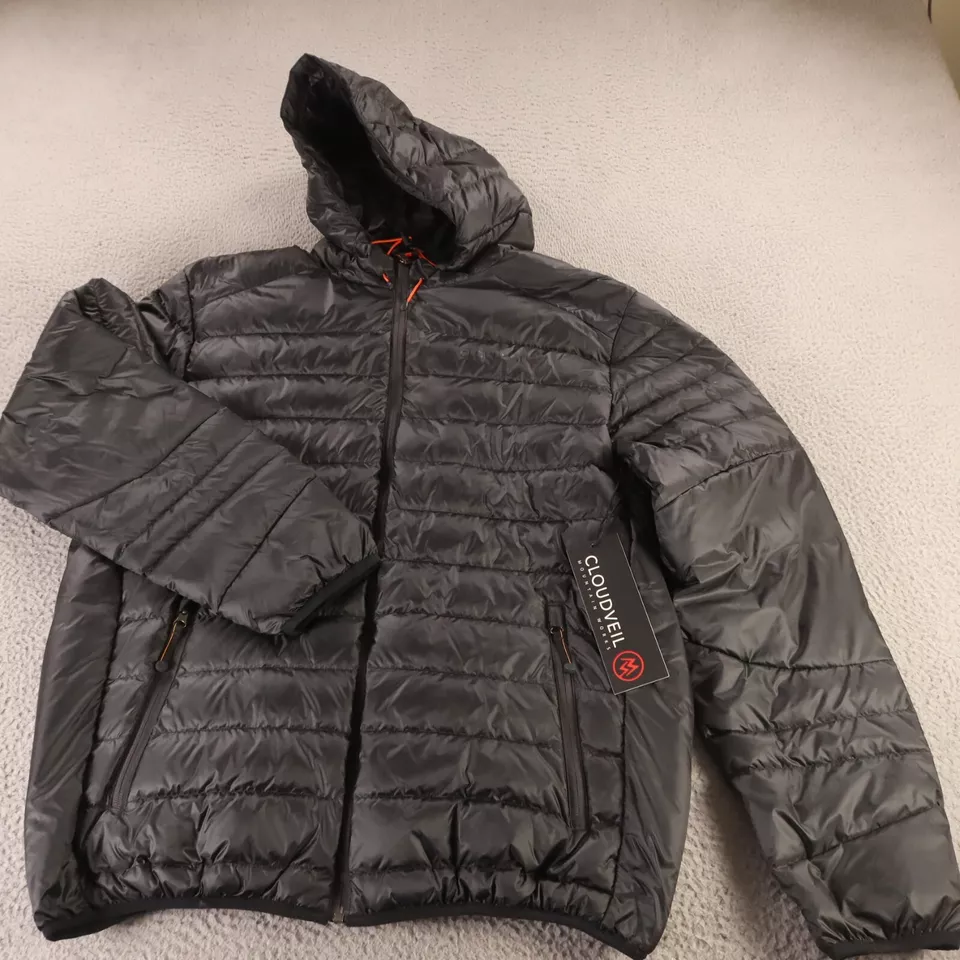 Chaqueta Cloudveil Para Hombres 2XL Carbón Abombado Relleno Con Capucha Ripstop NUEVA $228 Foto 1 de 4