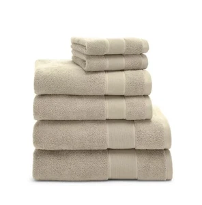 Ralph Lauren Sanders Antimicrobial Cotton Solid  6 PieceTowel Set Tan $148 - Picture 1 of 2