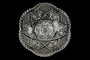 Antique Maybe ABP 8" Cut Lead Crystal Sawtooth Bowl - Picture 1 of 9