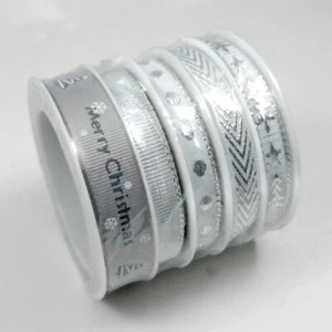 Christmas Ribbon 5 Rolls, 5M EACH; 25M TOTAL Christmas Bows, Crafting - Picture 1 of 2