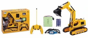 5-Kanal Fernbedienung Raupenbagger mit Blitzlicht Spielzeug für Kinder Jungen Alter 3+ - Bild 1 von 1