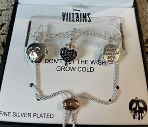 Disney Villains Don’t Let The Wish Grow Cold Silver Plated Charm Bracelet - Picture 1 of 4